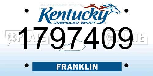 1797409 Kentucky License Plate