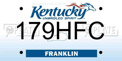 179HFC Kentucky License Plate