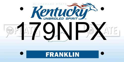 179NPX Kentucky License Plate