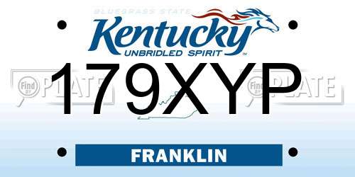 179XYP Kentucky License Plate