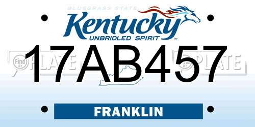 17AB457 Kentucky License Plate