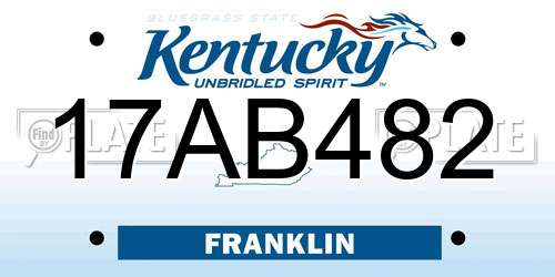 17AB482 Kentucky License Plate