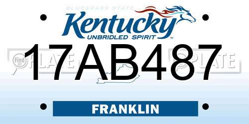 17AB487 Kentucky License Plate