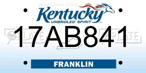 17AB841 Kentucky License Plate
