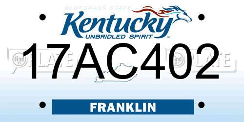 17AC402 Kentucky License Plate