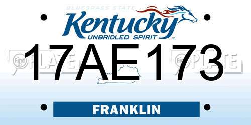 17AE173 Kentucky License Plate