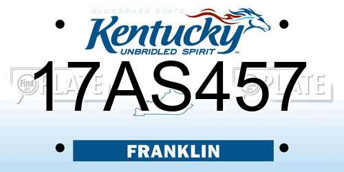 17AS457 Kentucky License Plate