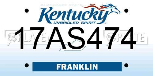 17AS474 Kentucky License Plate