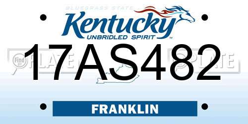 17AS482 Kentucky License Plate