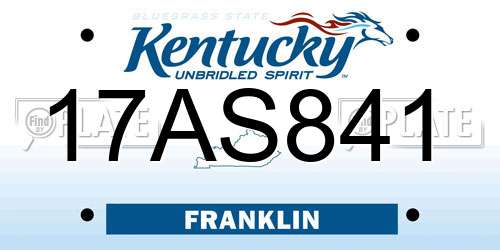 17AS841 Kentucky License Plate