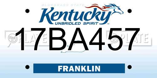 17BA457 Kentucky License Plate