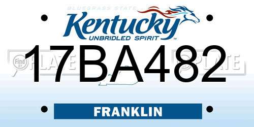 17BA482 Kentucky License Plate
