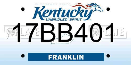 17BB401 Kentucky License Plate