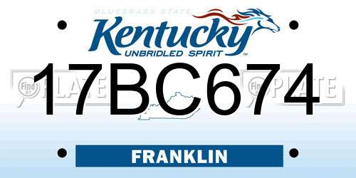 17BC674 Kentucky License Plate