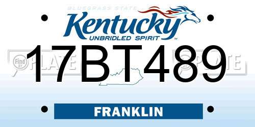 17BT489 Kentucky License Plate