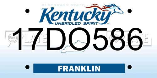 17DO586 Kentucky License Plate