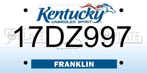 17DZ997 Kentucky License Plate