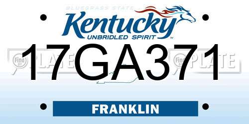 17GA371 Kentucky License Plate