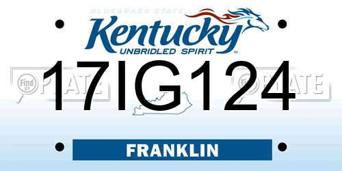 17IG124 Kentucky License Plate