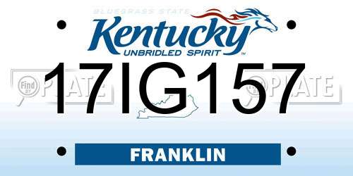17IG157 Kentucky License Plate