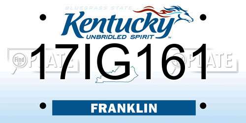 17IG161 Kentucky License Plate