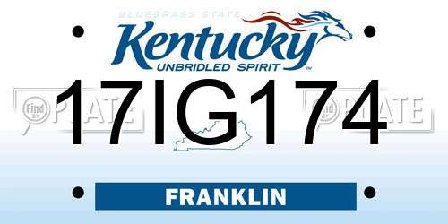 17IG174 Kentucky License Plate