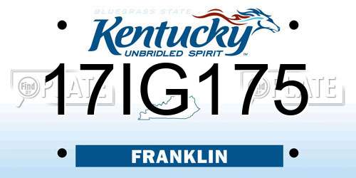 17IG175 Kentucky License Plate
