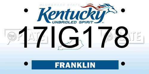 17IG178 Kentucky License Plate