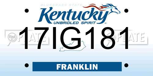 17IG181 Kentucky License Plate
