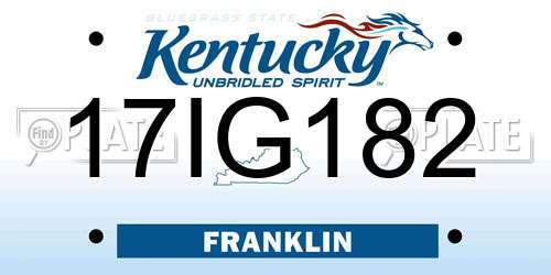 17IG182 Kentucky License Plate