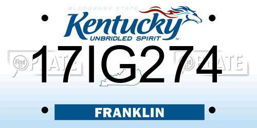17IG274 Kentucky License Plate