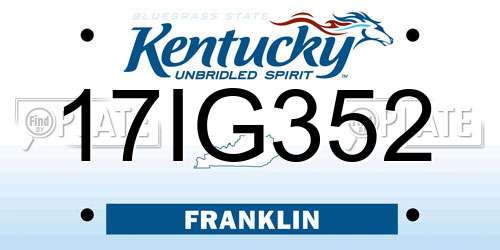 17IG352 Kentucky License Plate