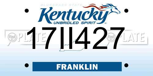 17II427 Kentucky License Plate