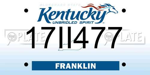 17II477 Kentucky License Plate
