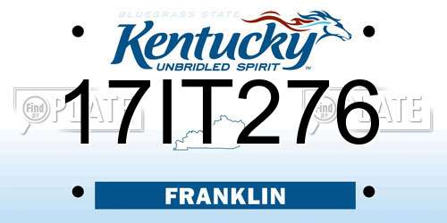 17IT276 Kentucky License Plate