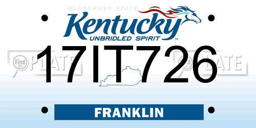 17IT726 Kentucky License Plate