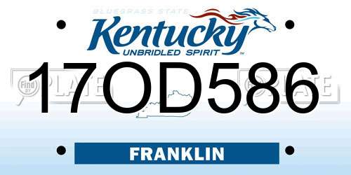 17OD586 Kentucky License Plate