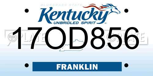 17OD856 Kentucky License Plate