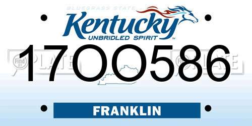 17OO586 Kentucky License Plate