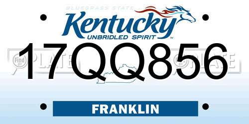 17QQ856 Kentucky License Plate