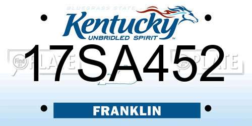17SA452 Kentucky License Plate
