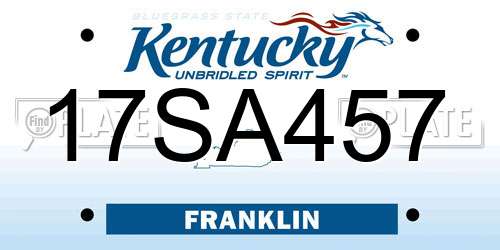 17SA457 Kentucky License Plate