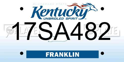 17SA482 Kentucky License Plate
