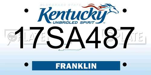 17SA487 Kentucky License Plate
