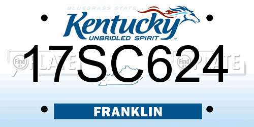 17SC624 Kentucky License Plate