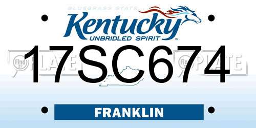 17SC674 Kentucky License Plate