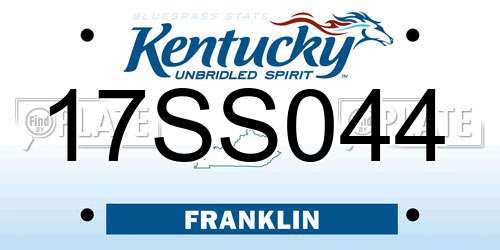 17SS044 Kentucky License Plate