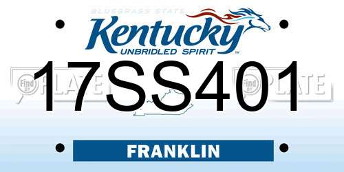 17SS401 Kentucky License Plate