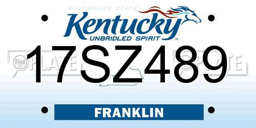 17SZ489 Kentucky License Plate