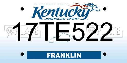 17TE522 Kentucky License Plate
